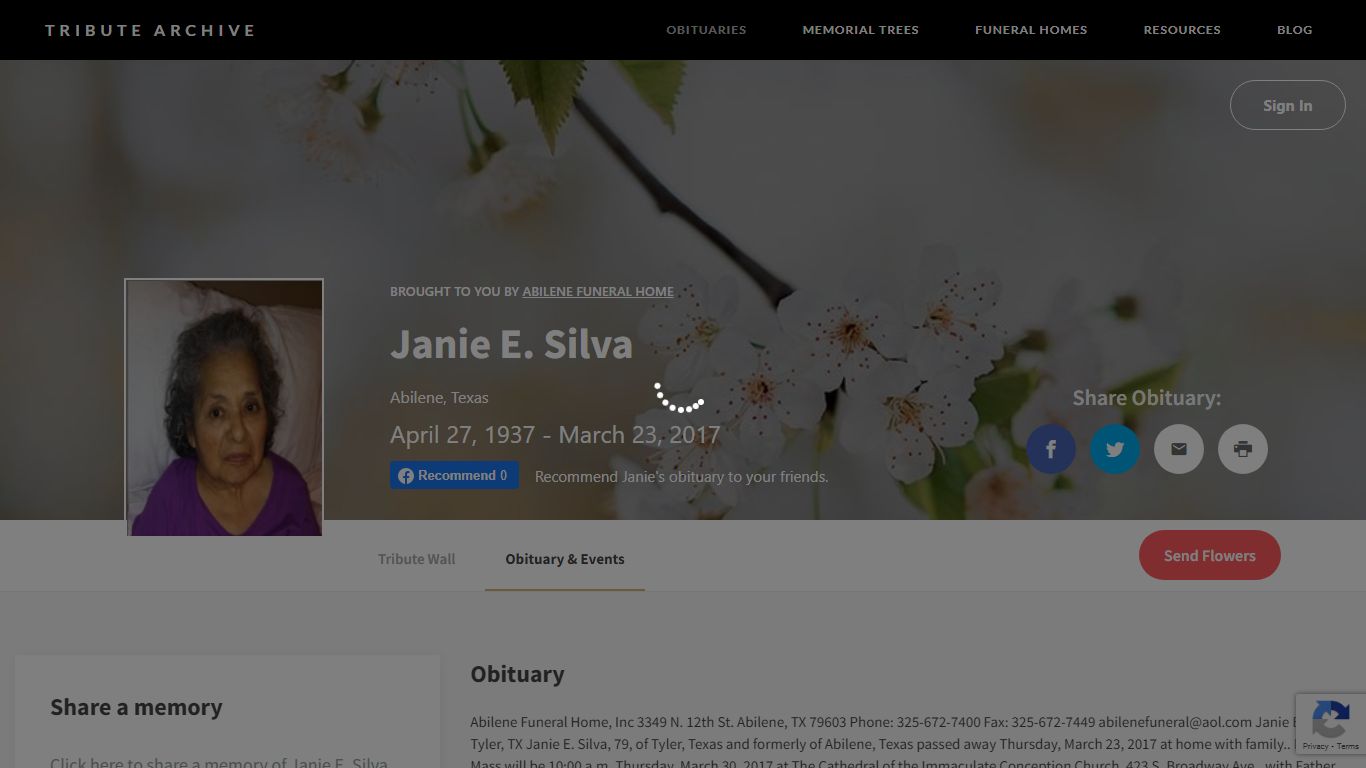 Janie E. Silva Obituary